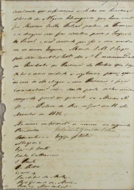 Circular enviada pelo intendente geral da Polícia em 11 de novembro de 1824, comunicando sobre as...