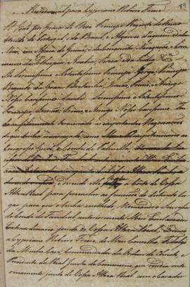 Minuta de carta credencial enviada ao Príncipe Regente da Grã-Bretanha Jorge IV (1762-1830), nome...