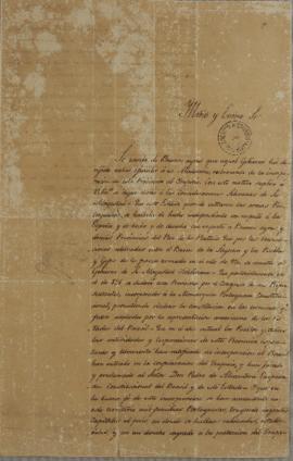 Carta de 25 de dezembro de 1822 de Tomás García de Zuñiga (1780-1843) para José Bonifácio de Andr...