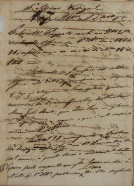 Despacho enviado ao Monsenhor Francisco Corrêa Vidigal (s.d-1838) em 12 de dezembro de 1828 solic...