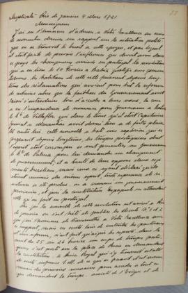 Despacho de 4 de março de 1821, de Jacques-Marie Aymard (s.d.-1837), Conde de Gestas, no qual ver...