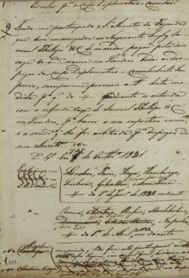 Circular enviado ao corpo diplomático em 7 de outubro de 1831, contendo cobrança de soldos de dif...
