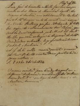 Minuta de despacho de Luís José de Carvalho e Melo (1764-1826) para Wenzel Philipp Leopold (1784-...