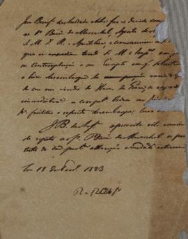 Minuta de despacho de José Bonifácio de Andrada e Silva (1763-1838) a Wenzel Philipp Leopold (178...
