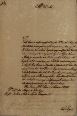 Cópia do ofício nº 62 do Monsenhor Francisco Corrêa Vidigal (s.d-1838) a Antônio Luiz Pereira da ...
