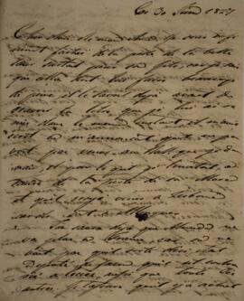 Carta original, sem indicação de autoria, enviada a Sir Charles Stuart (1779-1845), Barão de Roth...