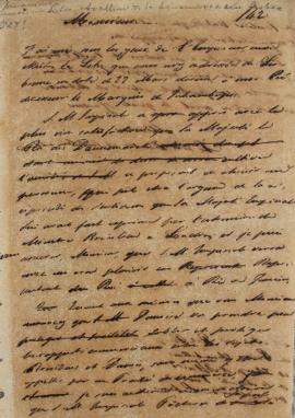 Minuta de despacho a Antônio Luiz Pereira da Cunha (1760-1837), Marquês de Inhambupe, em resposta...
