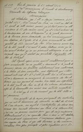 Despacho de 23 de agosto de 1822, de Jean-Baptiste Maler (s.d.-s.d.), cônsul-geral da França no B...