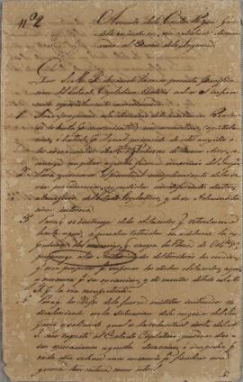 Ofício de 10 de agosto de 1823 escrito por Lucas José Obes (1782-1838), sobre o pedido de uma exp...