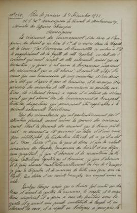 Despacho de 4 de dezembro de 1822, de Jean-Baptiste Maler (s.d.), cônsul-geral da França no Brasi...