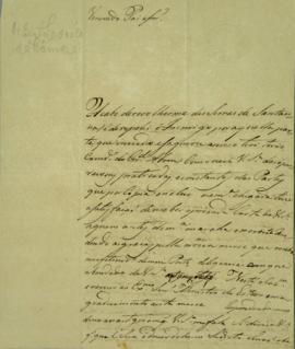 Carta com informações sobre a situação da Guerra contra Artigas (1816-1820) na região de Bagé, Ri...
