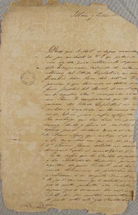Ofício de 18 de outubro de 1822, escrito por Lucas José Obes (1782-1838) para José Bonifácio de A...
