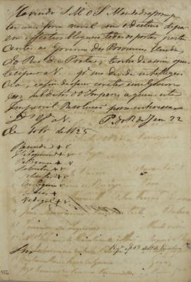 Circular enviada em 22 de outubro de 1825, solicitando que seja aprontada uma força naval para bl...