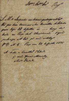 Minuta de circular do dia 28 de julho com comunicação do Imperador D. Pedro I (1798-1834) convoca...