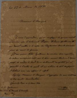 Despacho de 17 de março de 1828, de D’Olfers, encarregado dos negócios da Prússia, endereçado a J...