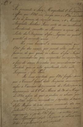 Despacho n.7 enviado por João Carlos Augusto de Oyenhausen-Gravenburg (1776-1838), Marquês de Ara...