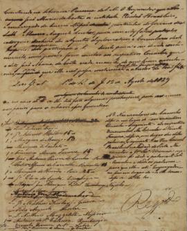 Circular enviada em 12 de agosto de 1829 para Marquês de Maceió, Marquês de Taubaté, Francisco Mu...