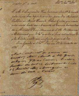 Circular enviada a Corte Imperial em 17 de outubro de 1826, informando sobre a audiência pública ...