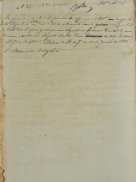 Despacho enviado pelo Monsenhor Francisco Corrêa Vidigal (s.d-1838) em 10 de junho de 1826 mostra...