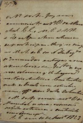 Minuta da carta de 10 de janeiro de 1829, enviada a Wenzel Philipp Leopold (1784-1851), Barão de ...