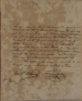 Despacho enviado por Tomás Guido (1788 – 1866) ao Marquês de Aracaty (s.d.-1838), em 09 de setemb...