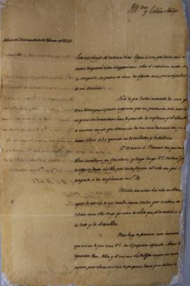 Carta de 20 de fevereiro de 1823, de Lucas José Obes (1782-1838), representante da Província Cisp...