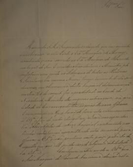 Ofício original enviado por Gaspar José Lisboa, para D. Manuel de Assis Mascarenhas (1805-1867), ...