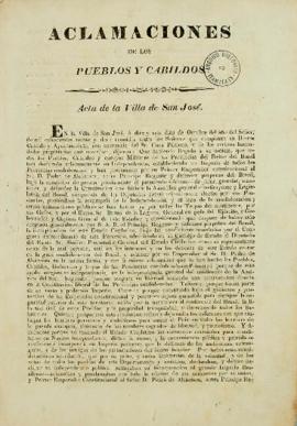Atas, datadas de 1822, de aclamação dos povos e Cabildos do Estado Cisplatino declarando sua conf...