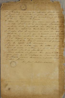 Despacho de 18 de outubro de 1822 com instruções especiais para o comandante da fragata Union, de...