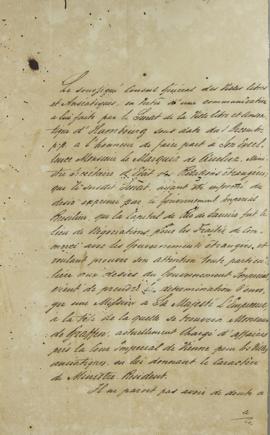 Nota a João Severiano Maciel da Costa (1769-1833), Marques de Queluz, informando que o Rio de Jan...