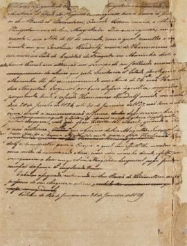 Minuta de resposta sobre uma nota enviada de Georg Heinrich von Löwenstern (1786-1856), o Barão d...