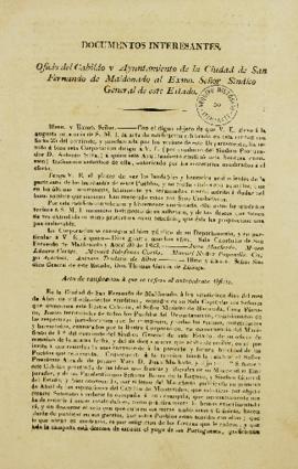 Cópia de 30 de abril de 1823, enviada por Pedro Veyra e Felipe Alvarez Bengochea para Tomás Garcí...