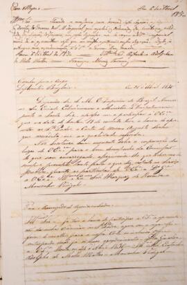 Cópia de ofício enviado por Francisco Muniz Tavares (1793-1876) para Eustaquio Adolfo de Mello Ma...