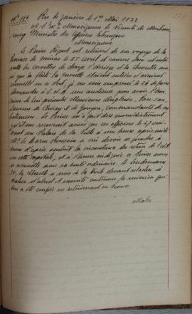 Despacho nº 186, de 1º de maio de 1822, de Jean-Baptiste Maler (s.d.), Cônsul-geral da França no ...