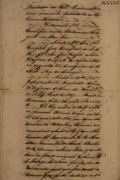 Cópia de Relatório escrito por Guilherme Smith, com data de 20 de fevereiro de 1827, contendo a tradução das condenatórias e outros documentos referentes ao processo em torno do brigue-escuna “Heroína”.
