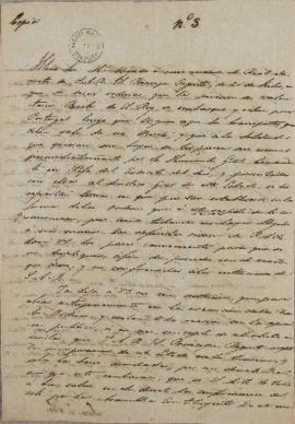 Cópia feita por Lucas José Obes (1782-1838) da  carta enviada a ele por Tomás García de Zuñiga (1...