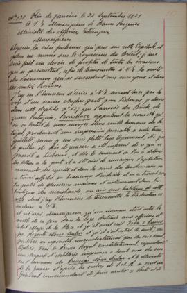 Despacho nº 131, de 22 de setembro de 1821, de Jean-Baptiste Maler (s.d.), Cônsul-geral da França...