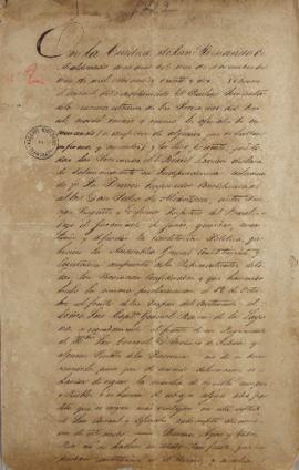 Ata de 8 de novembro de 1822 de celebração realizada em San Fernando de Maldonado, sobre a aclama...