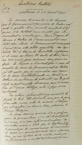 Boletins enviados em 26 e 27 de abril de 1821, comunicando sobre os últimos acontecimentos na reg...
