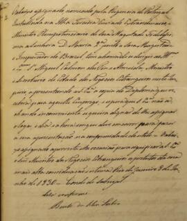 Cópia de carta patente, enviada por Bento da Silva Lisboa (1793-1864), a Bernardo Francisco Range...