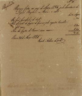 Documento nº 6 com a lista de despesas realizadas no mês de março de 1825 pela secretaria da lega...