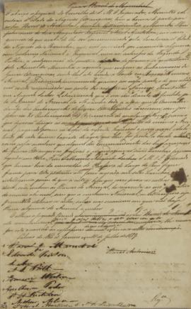 Circular enviada para William Tudor (1779-1830) em 18 de julho de 1829, comunicando a Secretaria ...