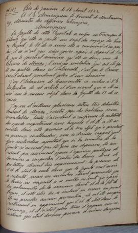 Despacho nº 183, de 16 de abril de 1822, de Jean-Baptiste Maler (s.d.), Cônsul-geral da França no...
