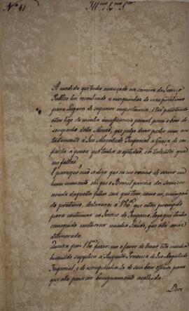 Carta original enviada por Manuel Rodrigues Gameiro Pessoa (1800-1846), Visconde de Itabaiana, pa...