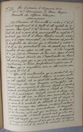 Despacho nº 157, de 16 de janeiro de 1822, de Jean-Baptiste Maler (s.d.), Cônsul-geral da França ...