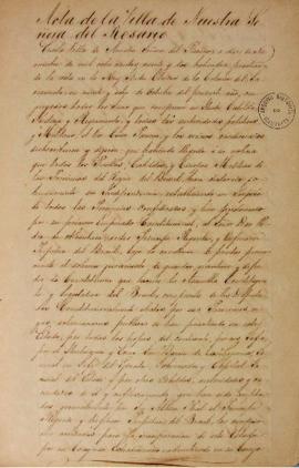 Cópias de atas aclamando D. Pedro I como Imperador do Brasil e sobre a incorporação do estado Cis...