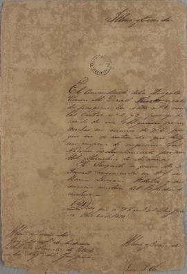 Despacho enviado por Lucas José Obes (1782-1838) para José Bonifácio de Andrada e Silva (1763-183...