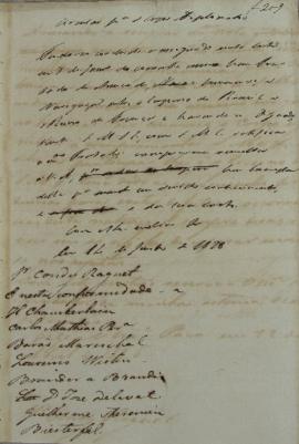 Minuta de circular de 14 de junho de 1828, endereçada ao corpo diplomático, a respeito do tratado...