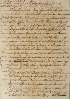 Minuta do Ofício nº 9 de 14 de dezembro de 1816, endereçada ao Patriarca Eleito, abordando, dentr...