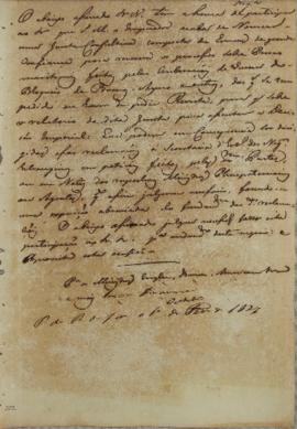 Circular enviada em 1 de fevereiro de 1827, fazendo referência a um abaixo assinado do bloqueio d...